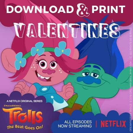 trolls valentines cards